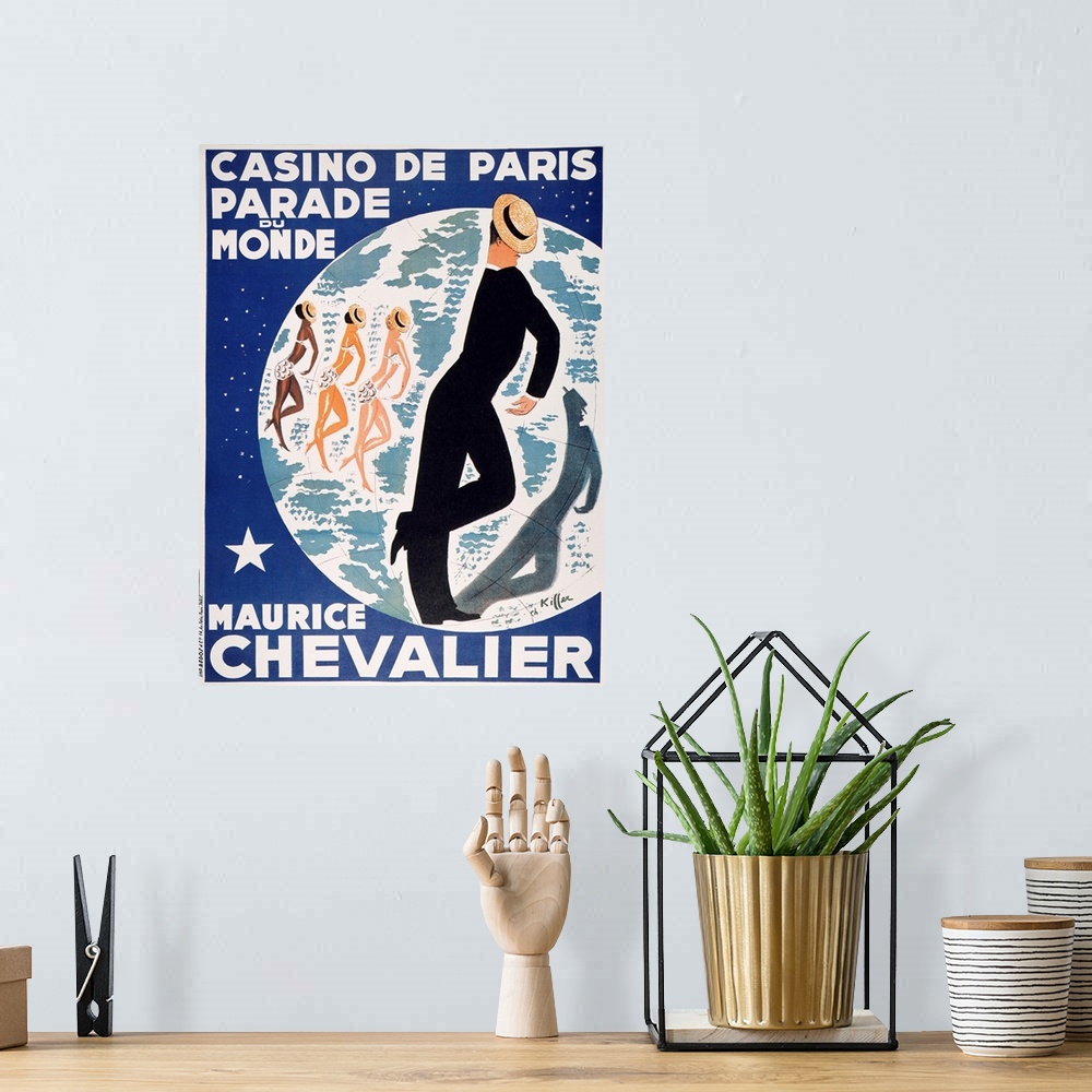 A bohemian room featuring Maurice Chevalier (1888-1972) on a Casino de Paris poster, 1935.