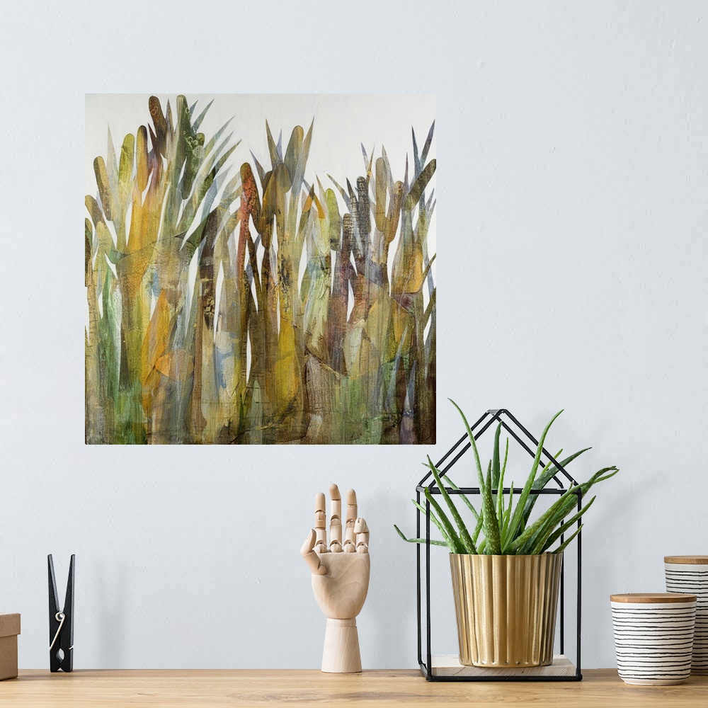 A bohemian room featuring Cattails