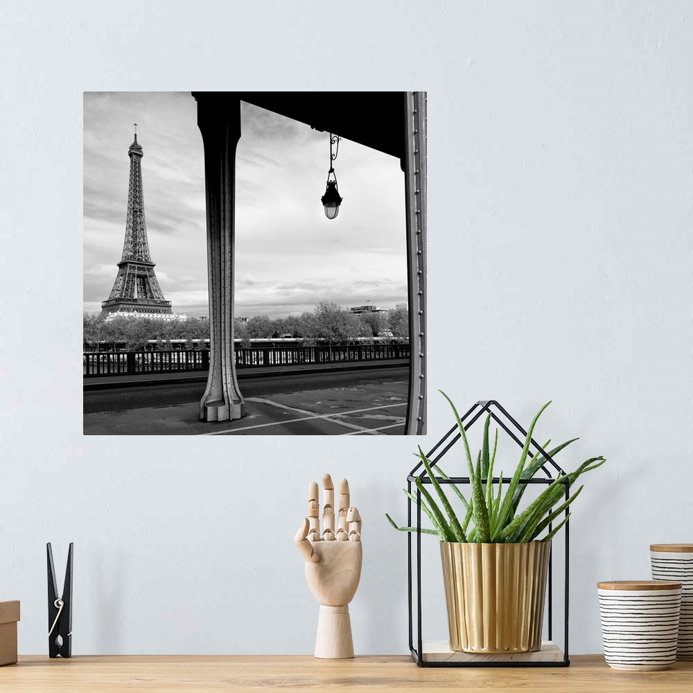 A bohemian room featuring Eiffel Tower from Pont De Bir-Hakeim, Paris, France