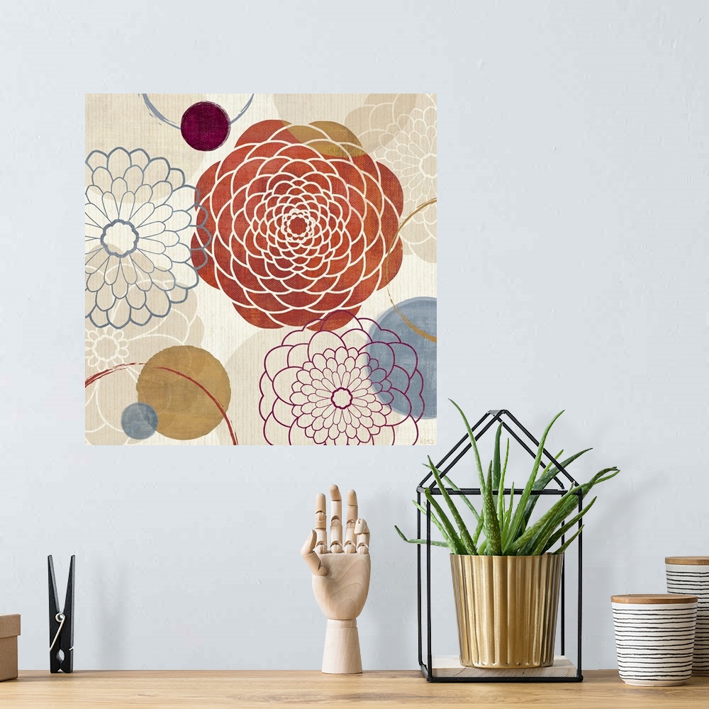 A bohemian room featuring Abstract Bouquet I