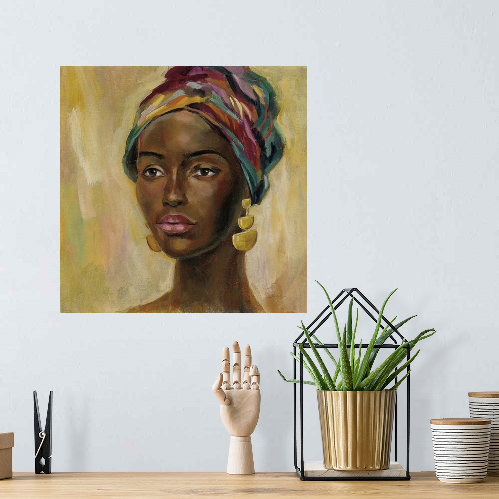 A bohemian room featuring African Face II