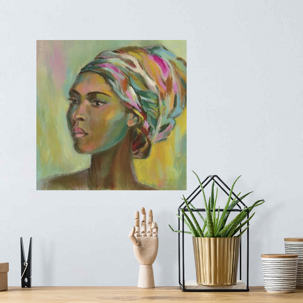 A bohemian room featuring African Woman II