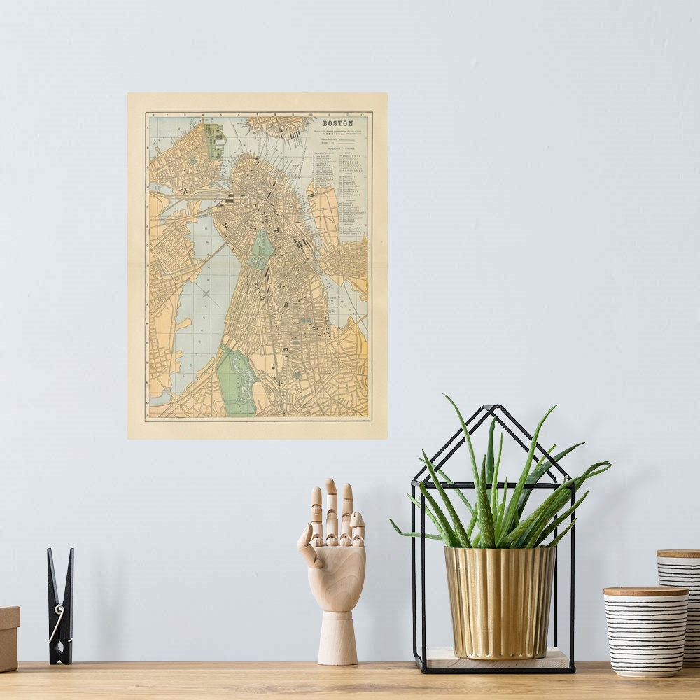 A bohemian room featuring Boston Map