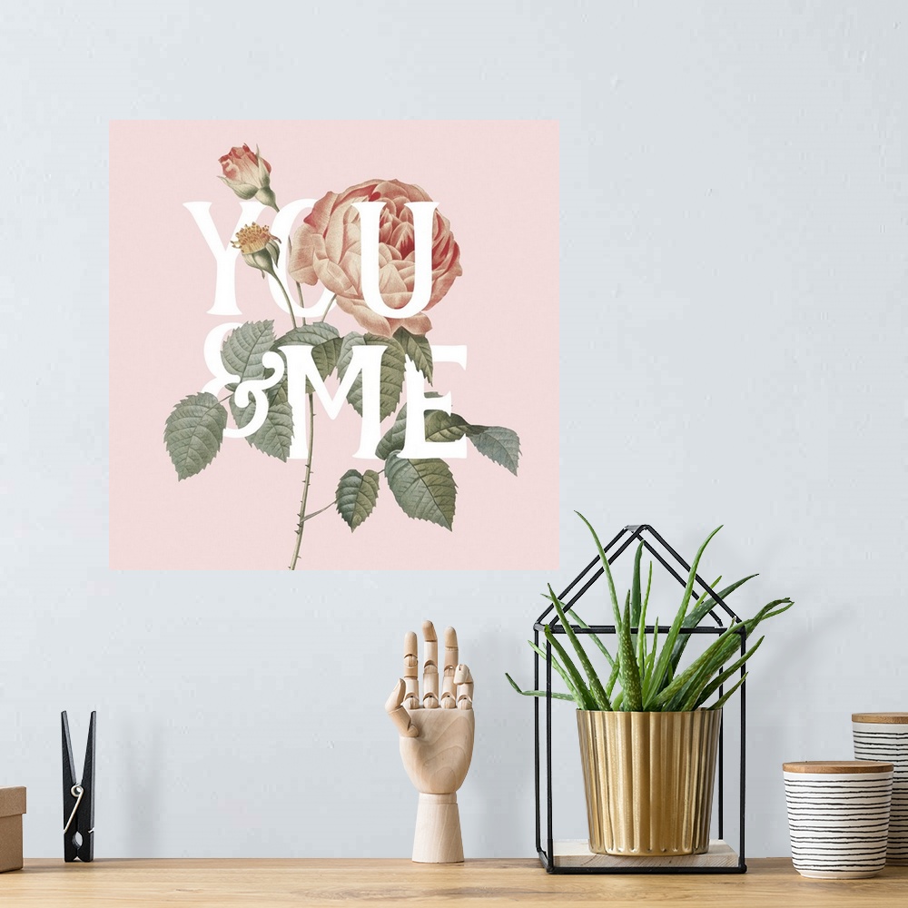 A bohemian room featuring Botanical Pink Rose II You