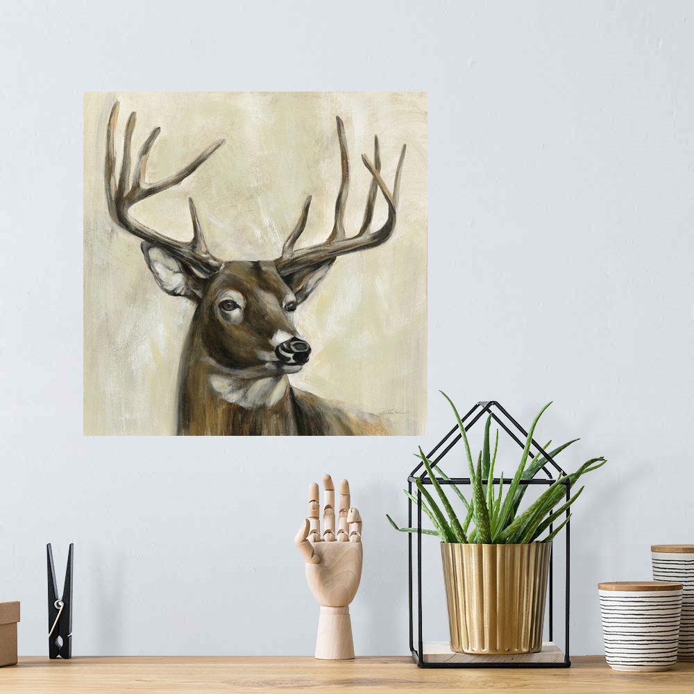 A bohemian room featuring Bronze Deer