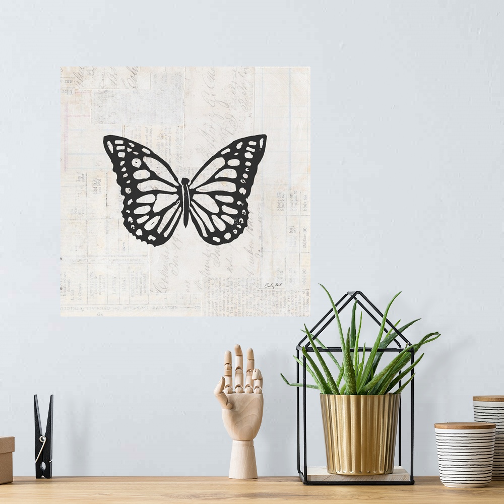 A bohemian room featuring Butterfly Stamp BW