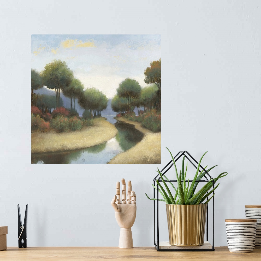 A bohemian room featuring By The Waterways I