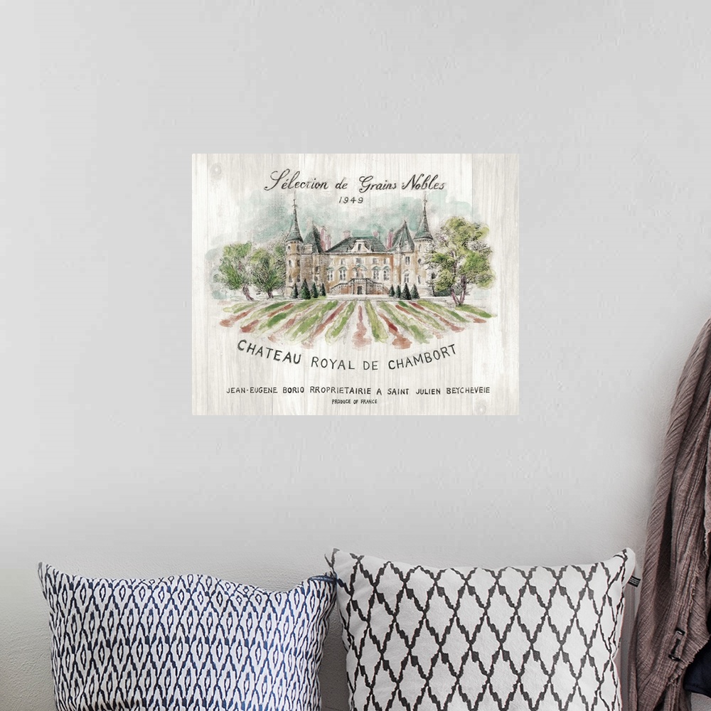 A bohemian room featuring Chateau Chambort on Wood Color