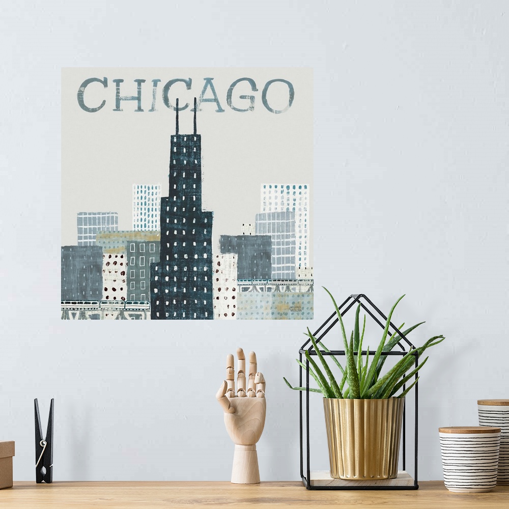 A bohemian room featuring Chicago Landmarks I