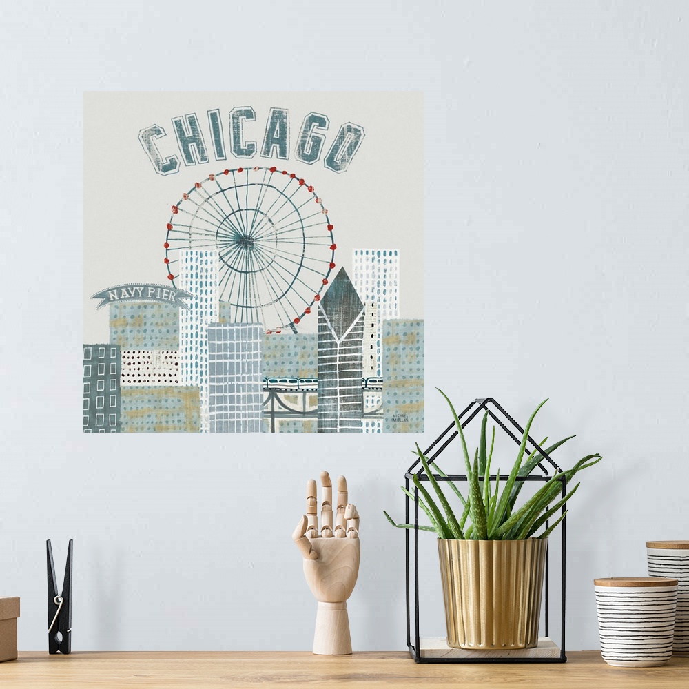 A bohemian room featuring Chicago Landmarks III