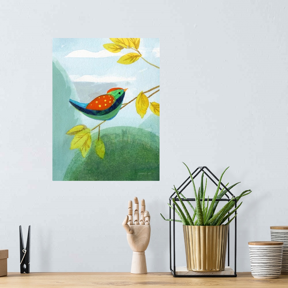 A bohemian room featuring Colorful Birds I