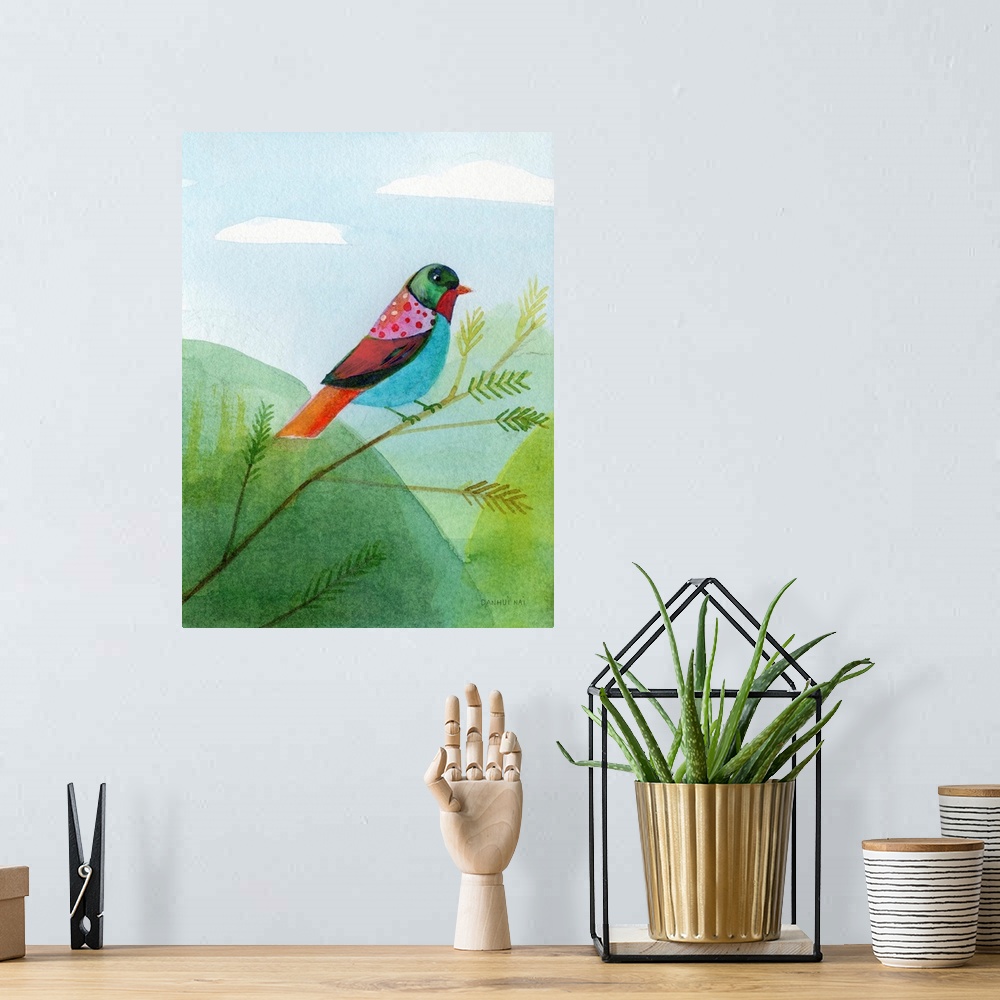 A bohemian room featuring Colorful Birds IV