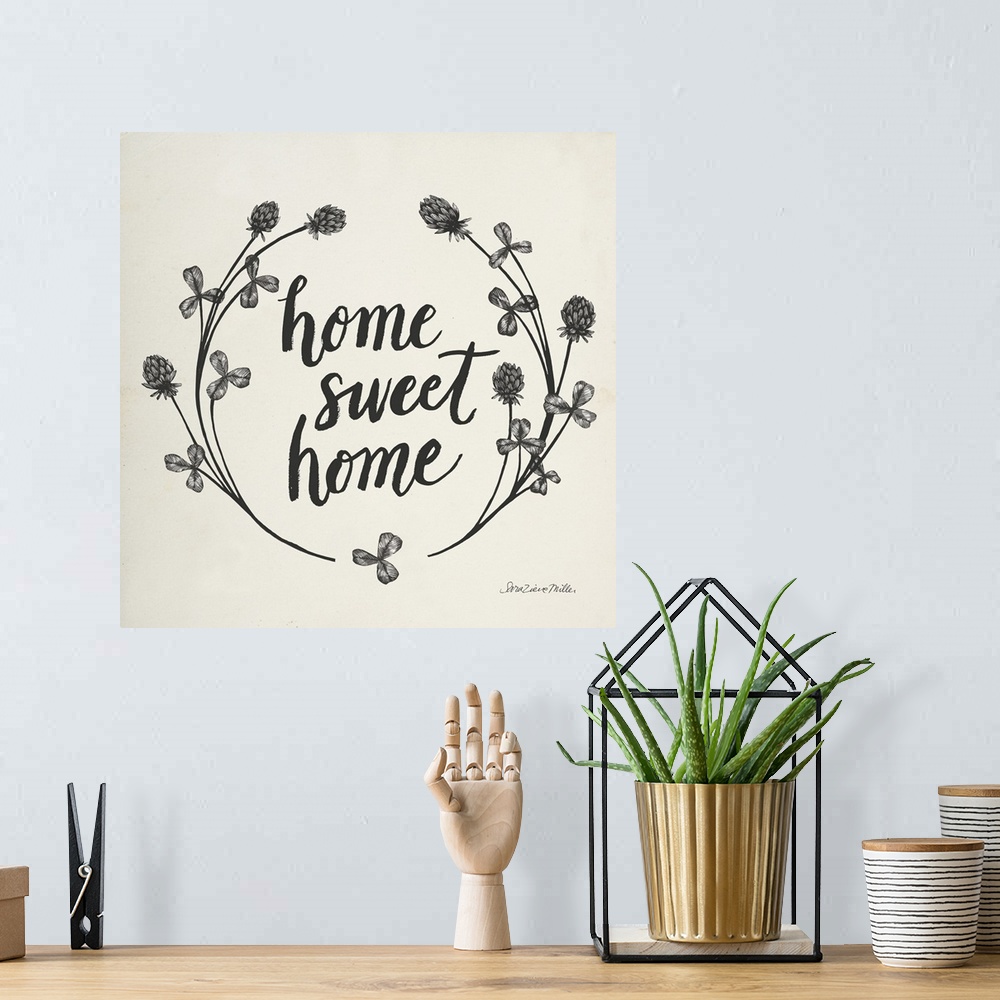 A bohemian room featuring Happy To Bee Home I Words