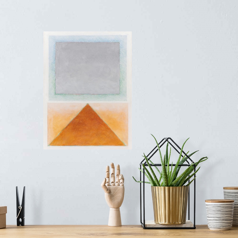 A bohemian room featuring Landscape With Pyramid