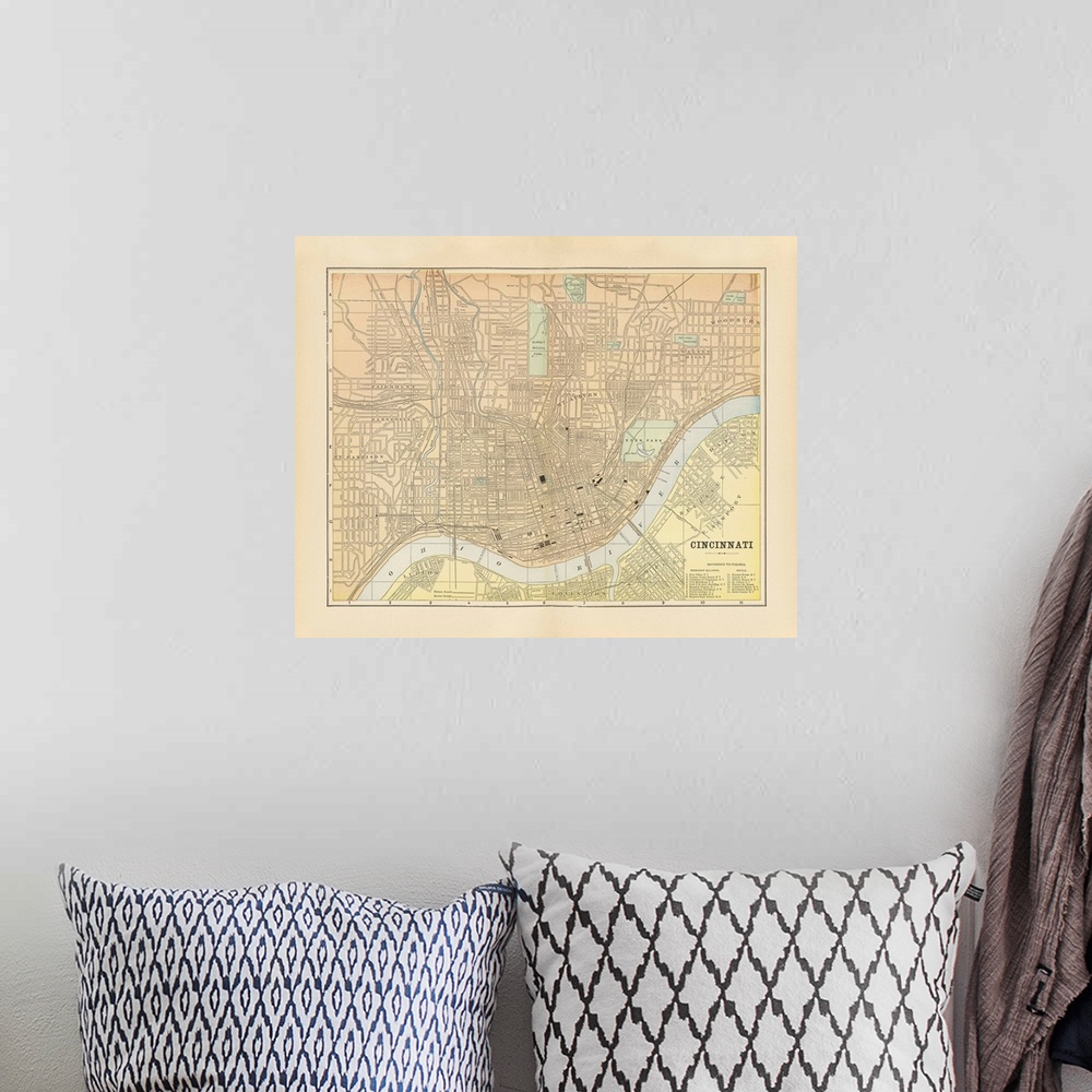 A bohemian room featuring Map Of Cincinnati