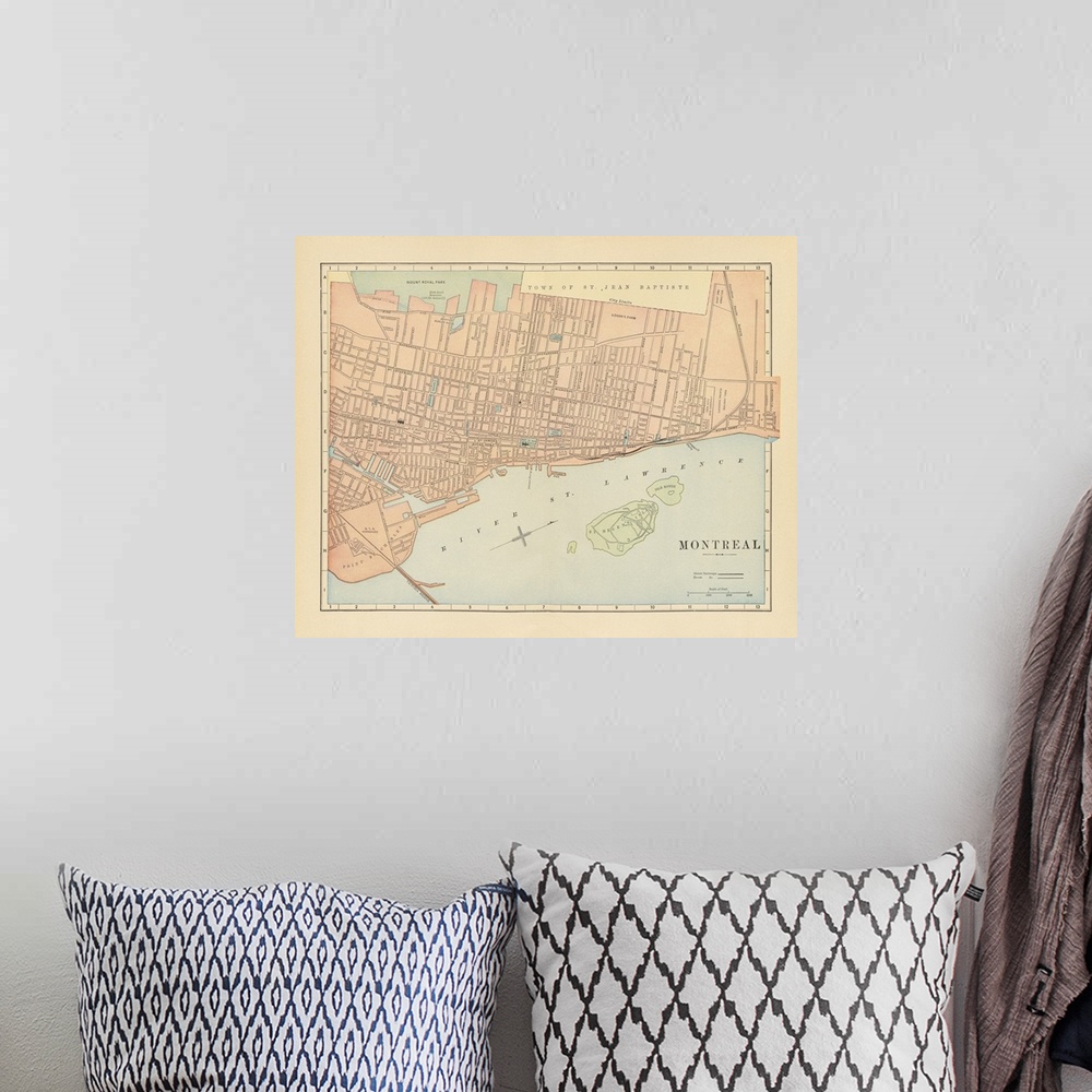 A bohemian room featuring Map Of Montreal
