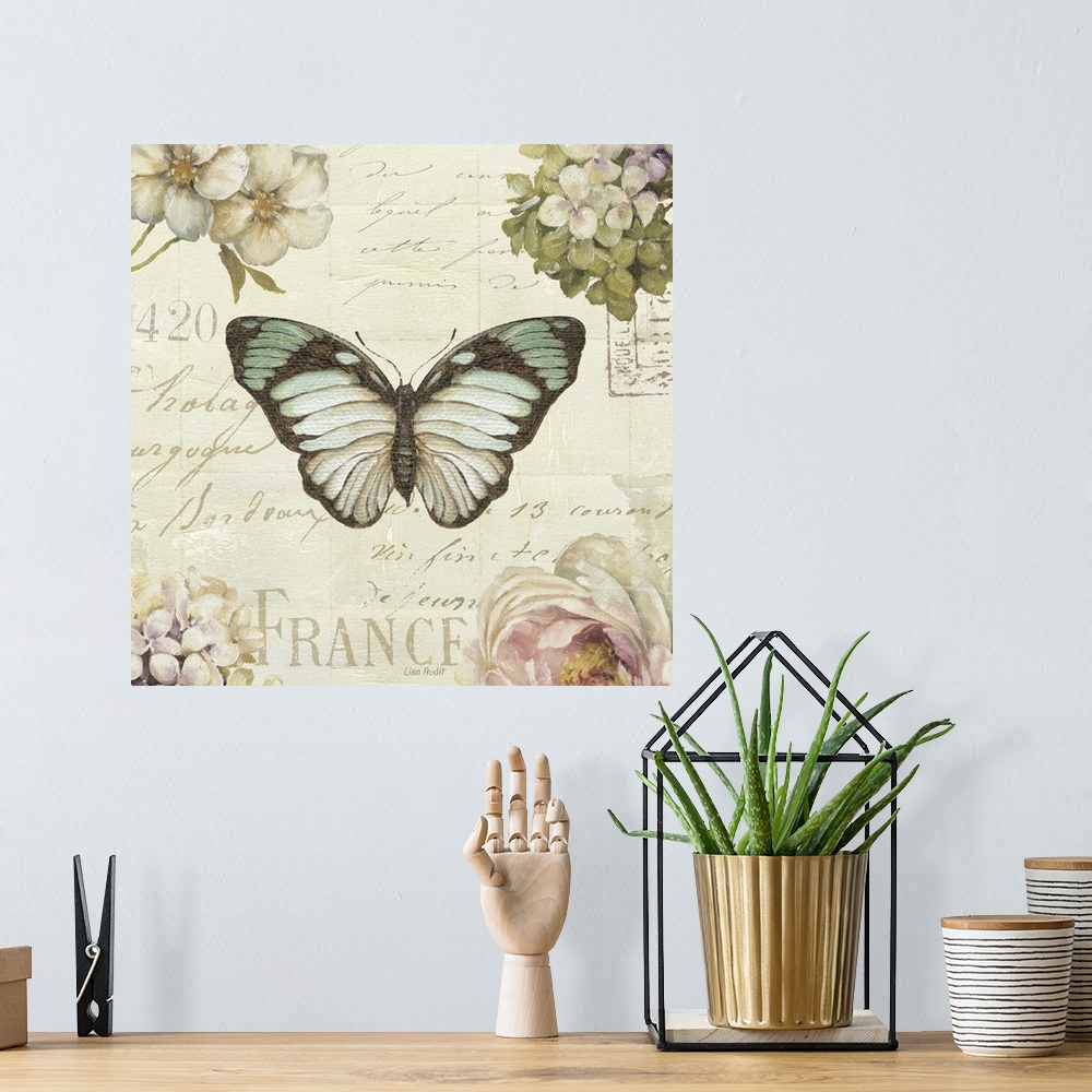A bohemian room featuring Marche aux Fleurs Butterfly II