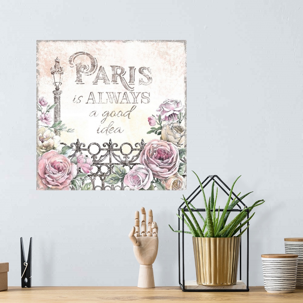 A bohemian room featuring Paris Roses IV