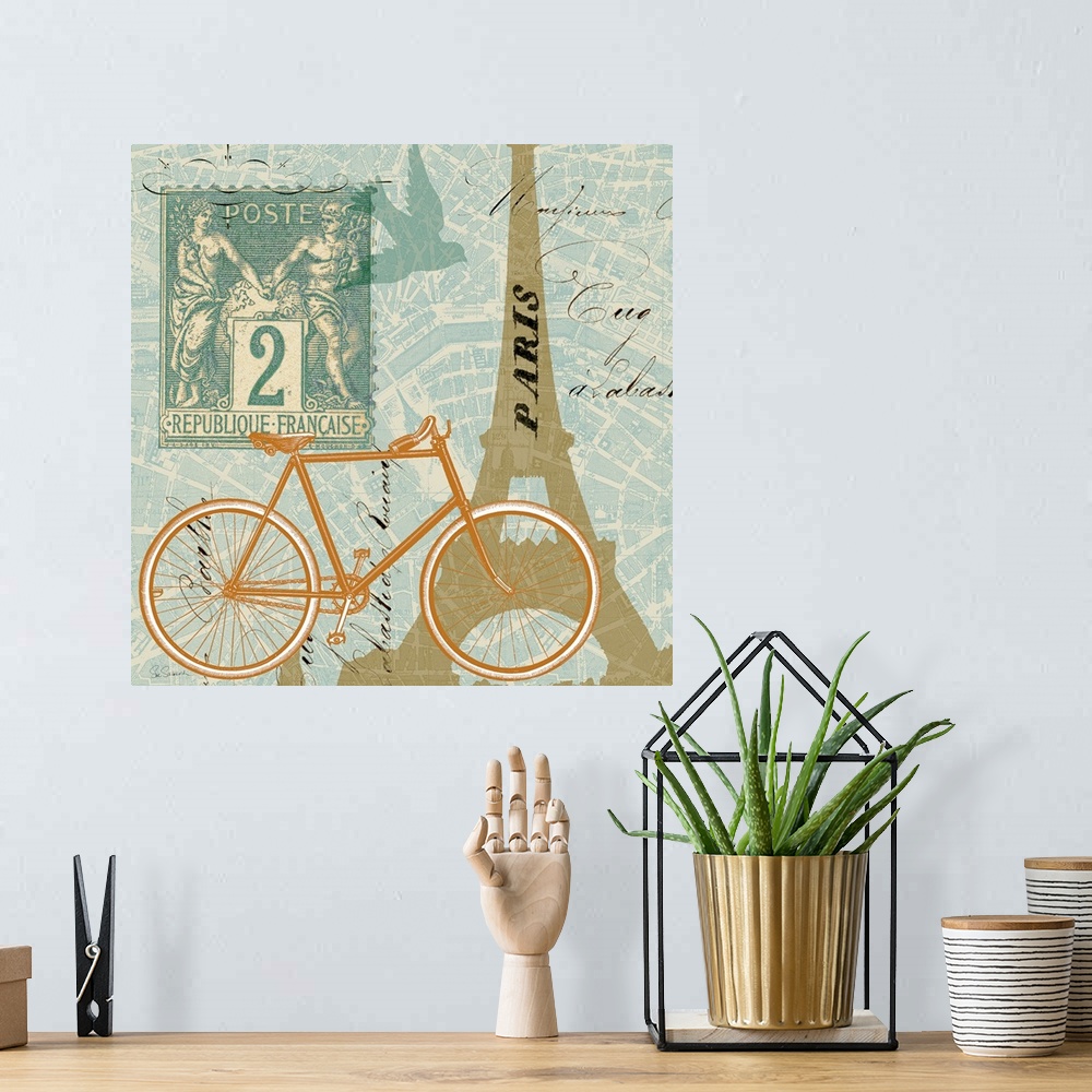 A bohemian room featuring Postcard from Paris Collage