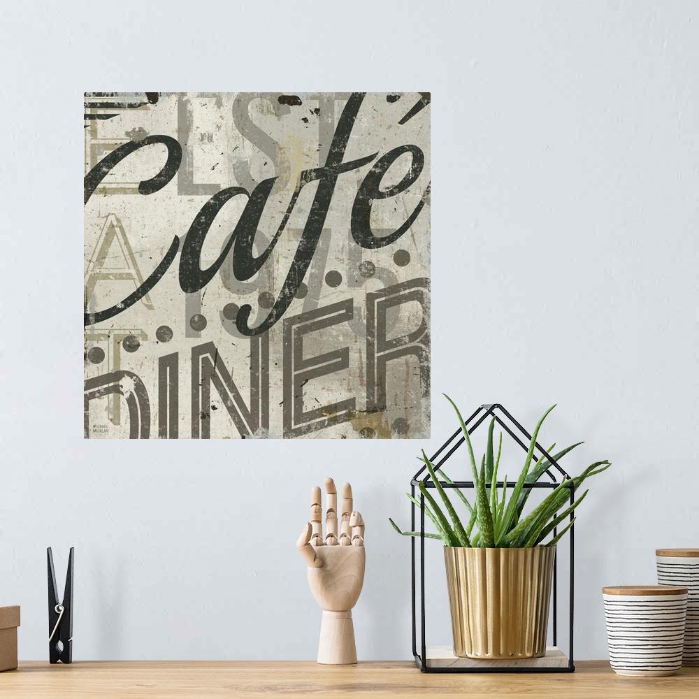 A bohemian room featuring Restaurant Sign II