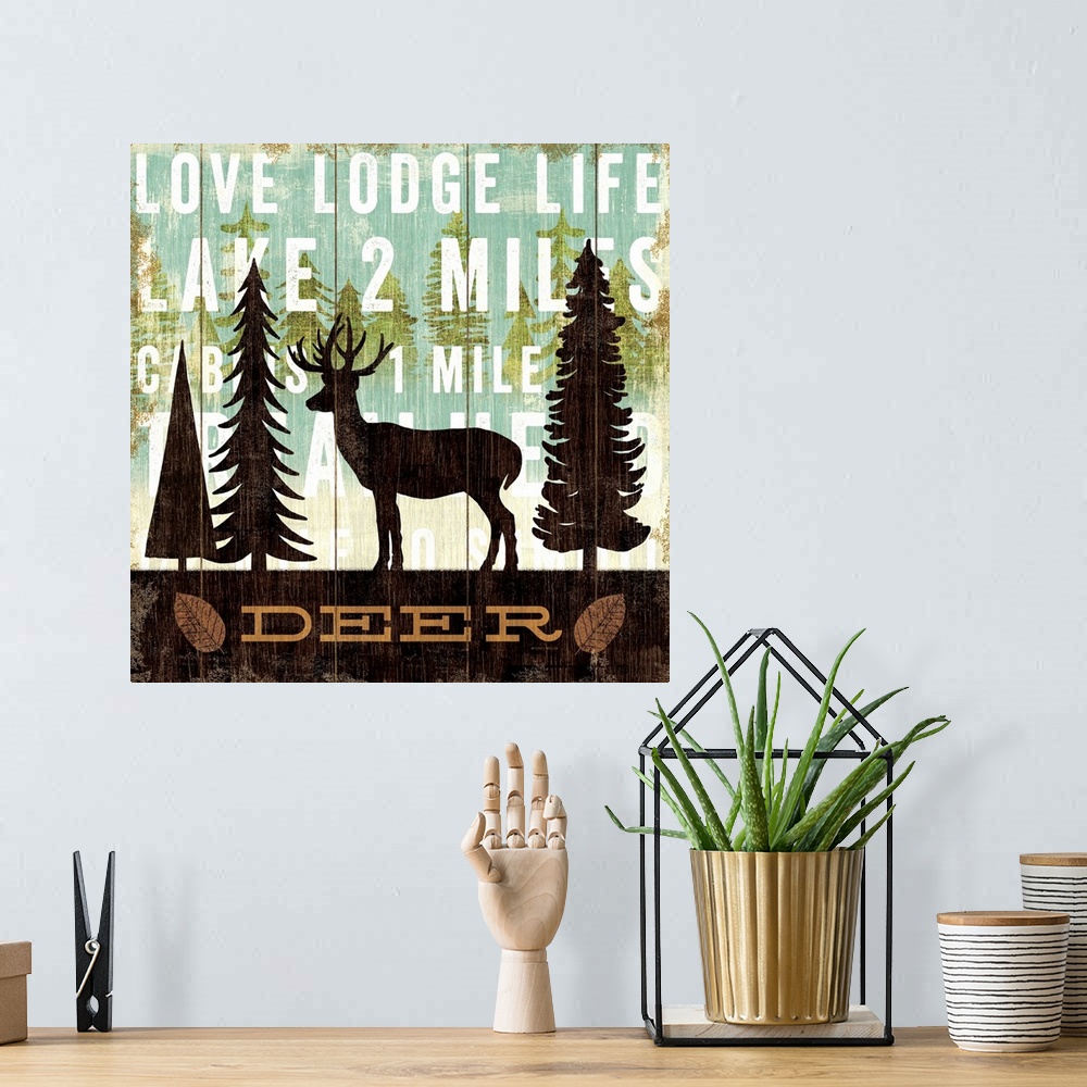 A bohemian room featuring Simple Living Deer