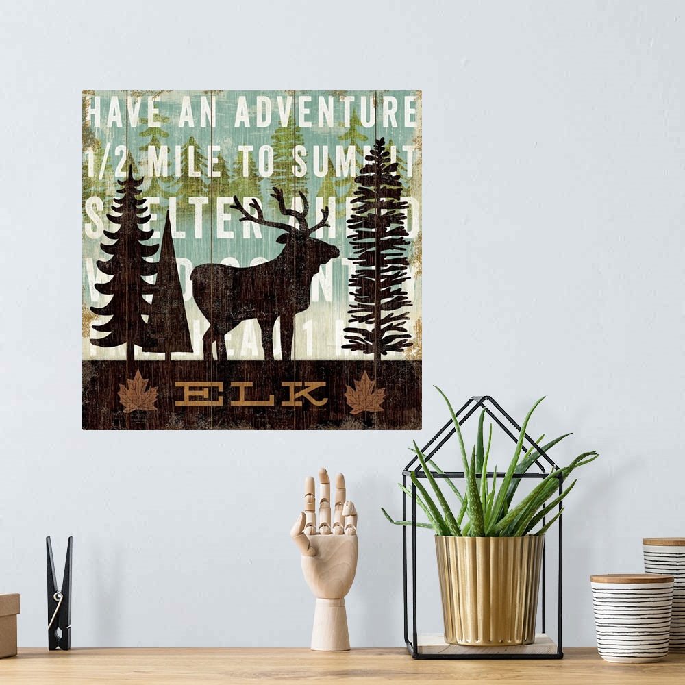 A bohemian room featuring Simple Living Elk