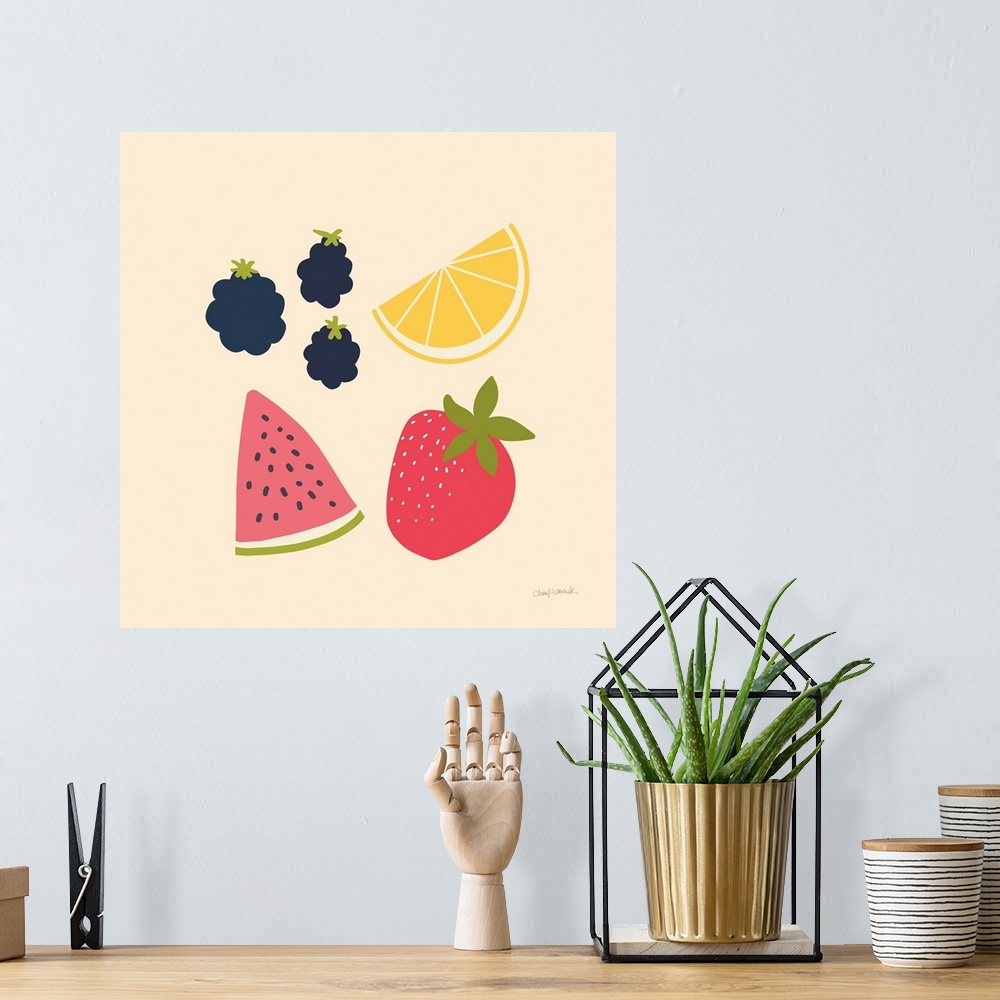 A bohemian room featuring Summer Fruits I