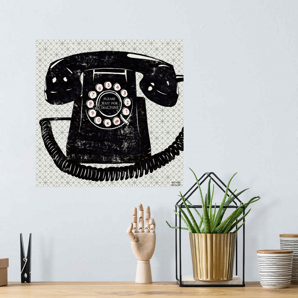 A bohemian room featuring Vintage Analog Phone