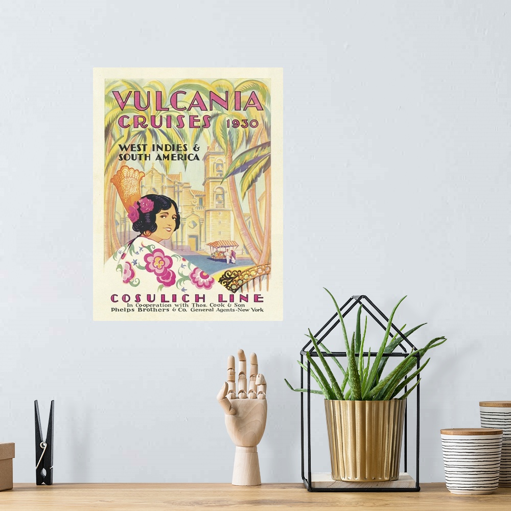 A bohemian room featuring Vintage Travel Brochures XIV
