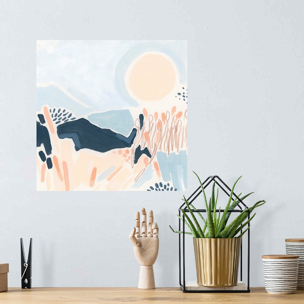 A bohemian room featuring Abstract Fields III