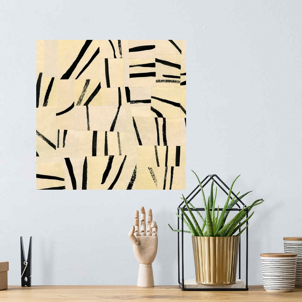 A bohemian room featuring Abstract Grid I
