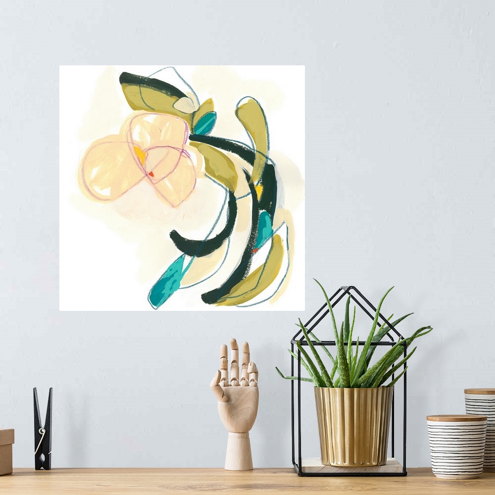 A bohemian room featuring Abstract Orchid IV