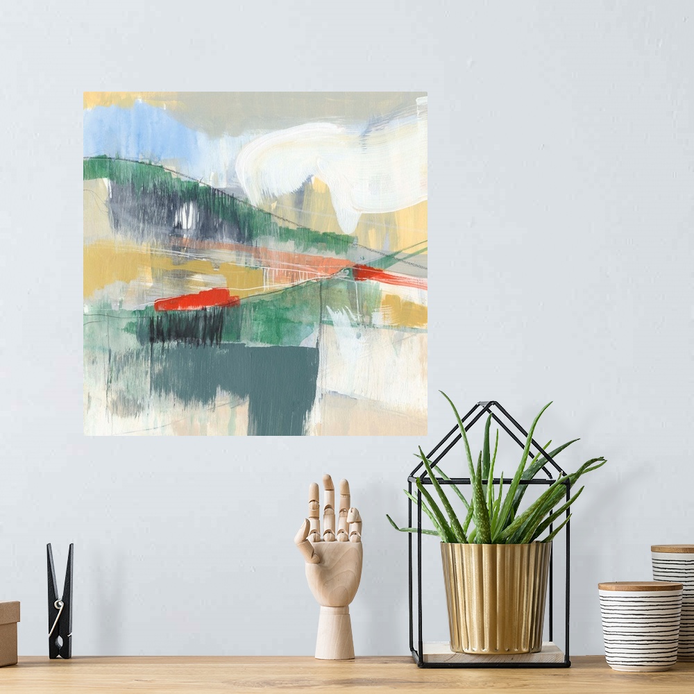 A bohemian room featuring Abstracted Mountainscape I