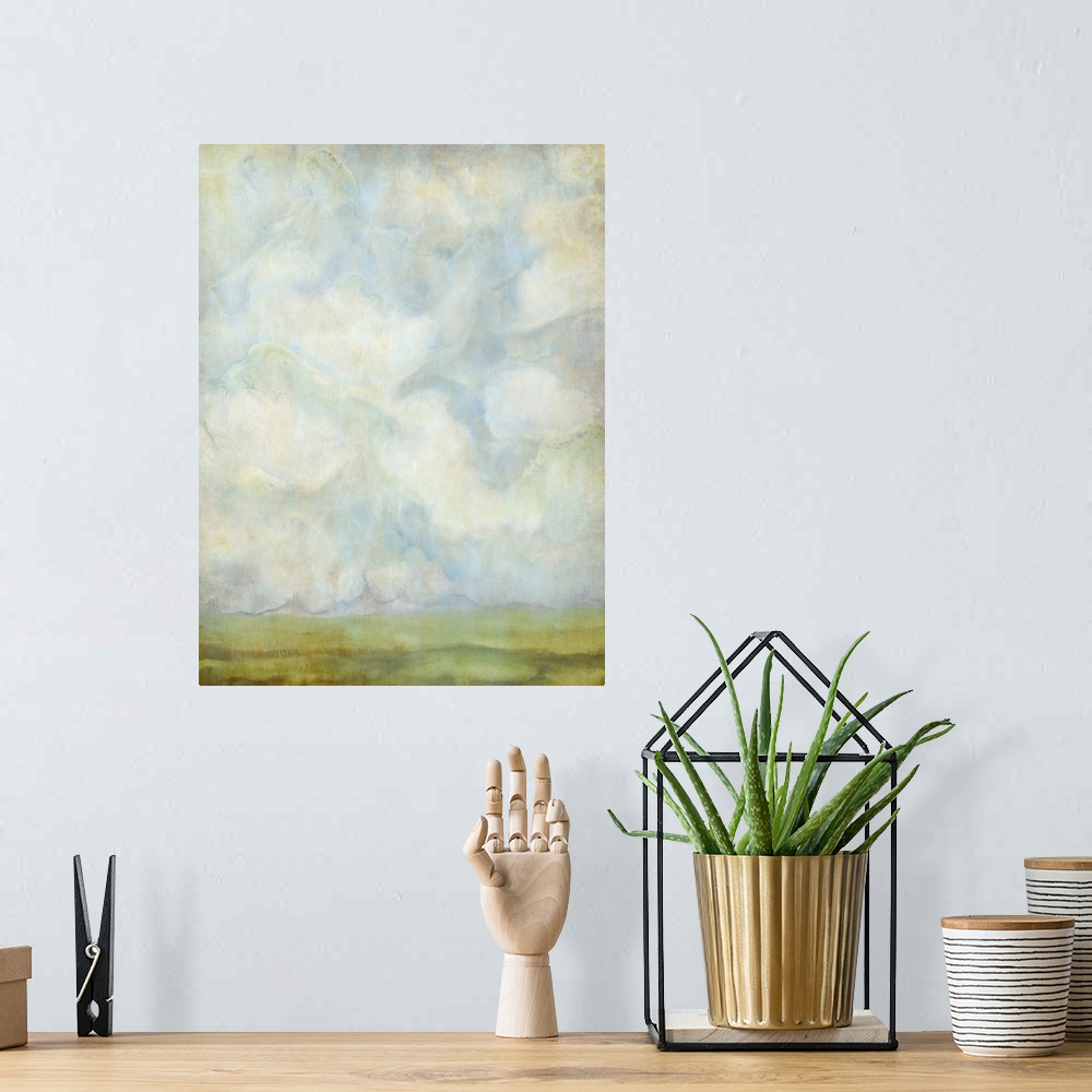 A bohemian room featuring Aged Abstract Landscape I
