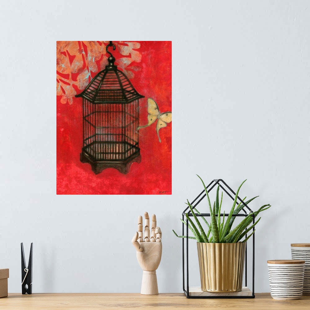 A bohemian room featuring Asian Bird Cage II