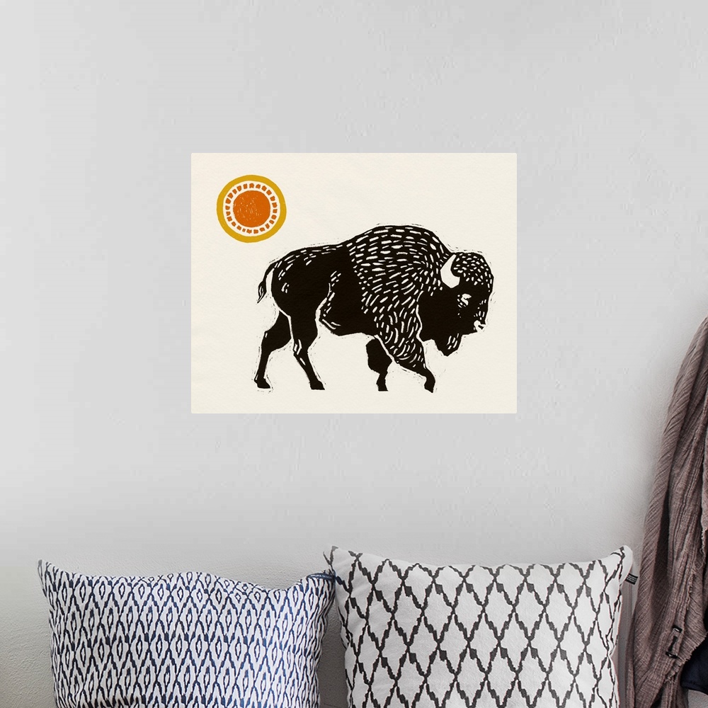 A bohemian room featuring Badlands Bison I