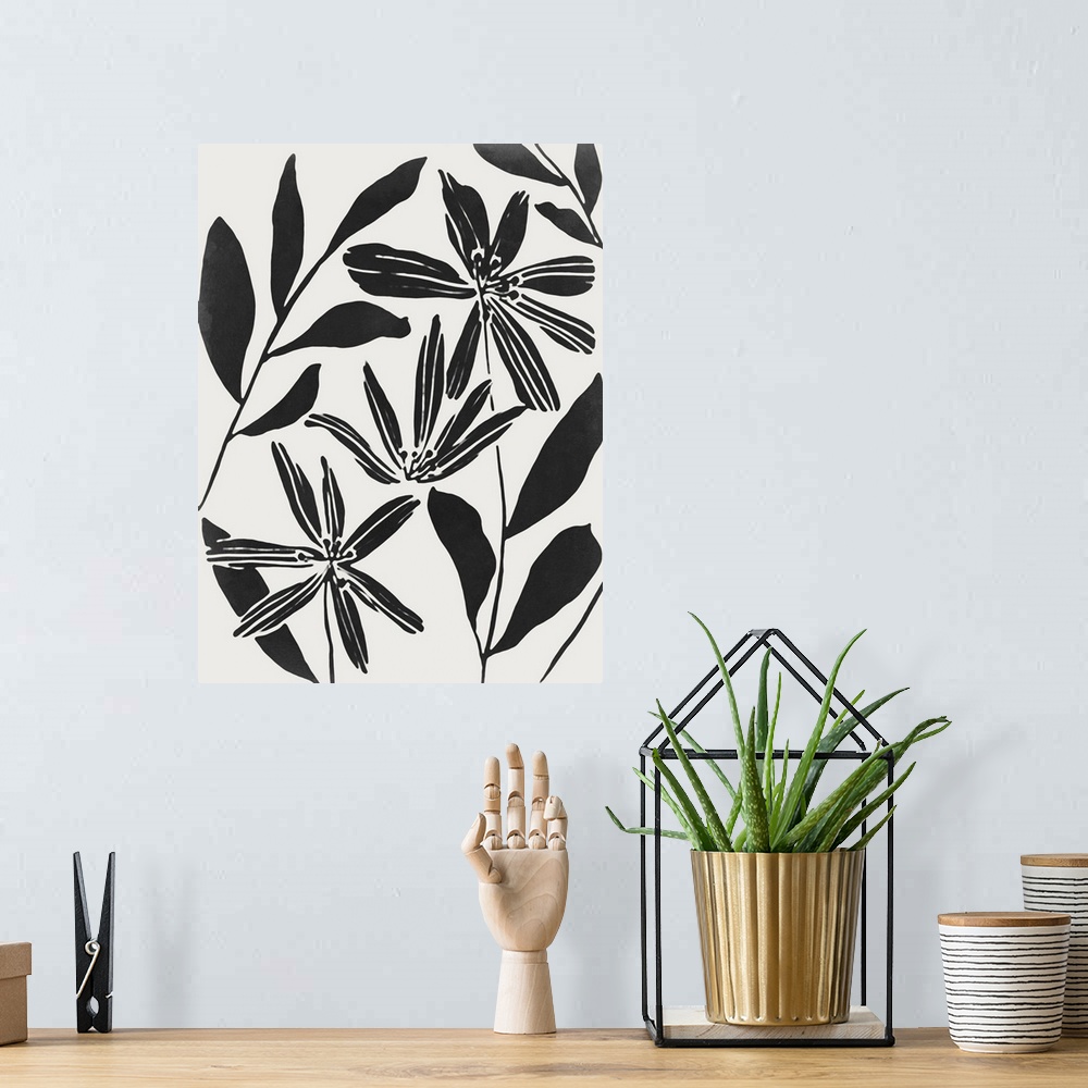 A bohemian room featuring Black Flower Blooming I