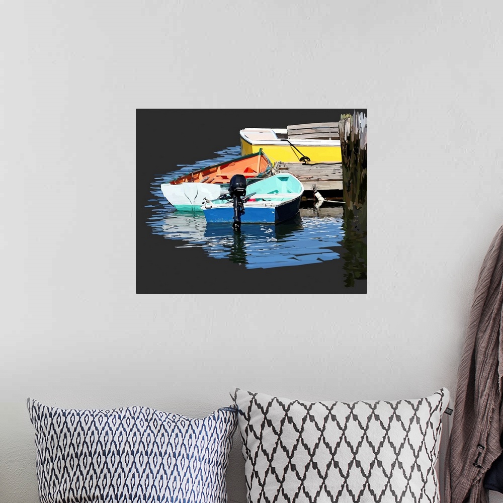 A bohemian room featuring Boat Study II