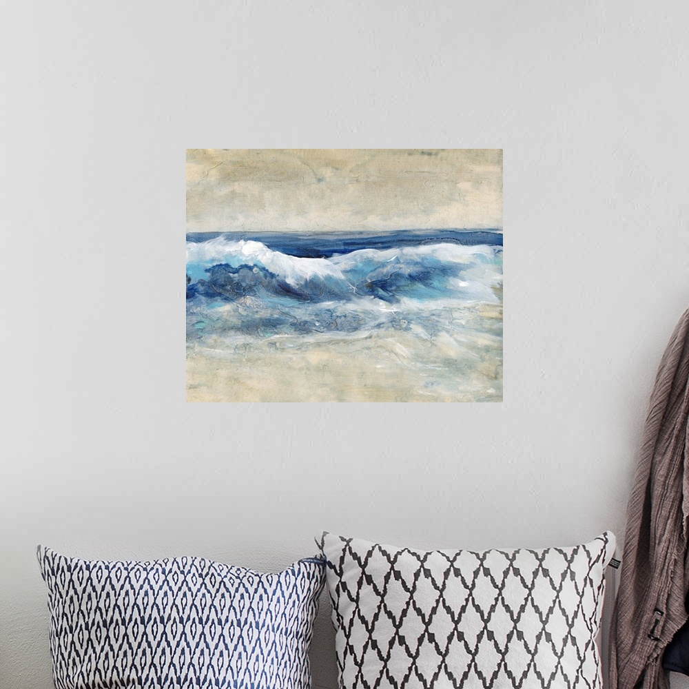 A bohemian room featuring Breaking Shore Waves I
