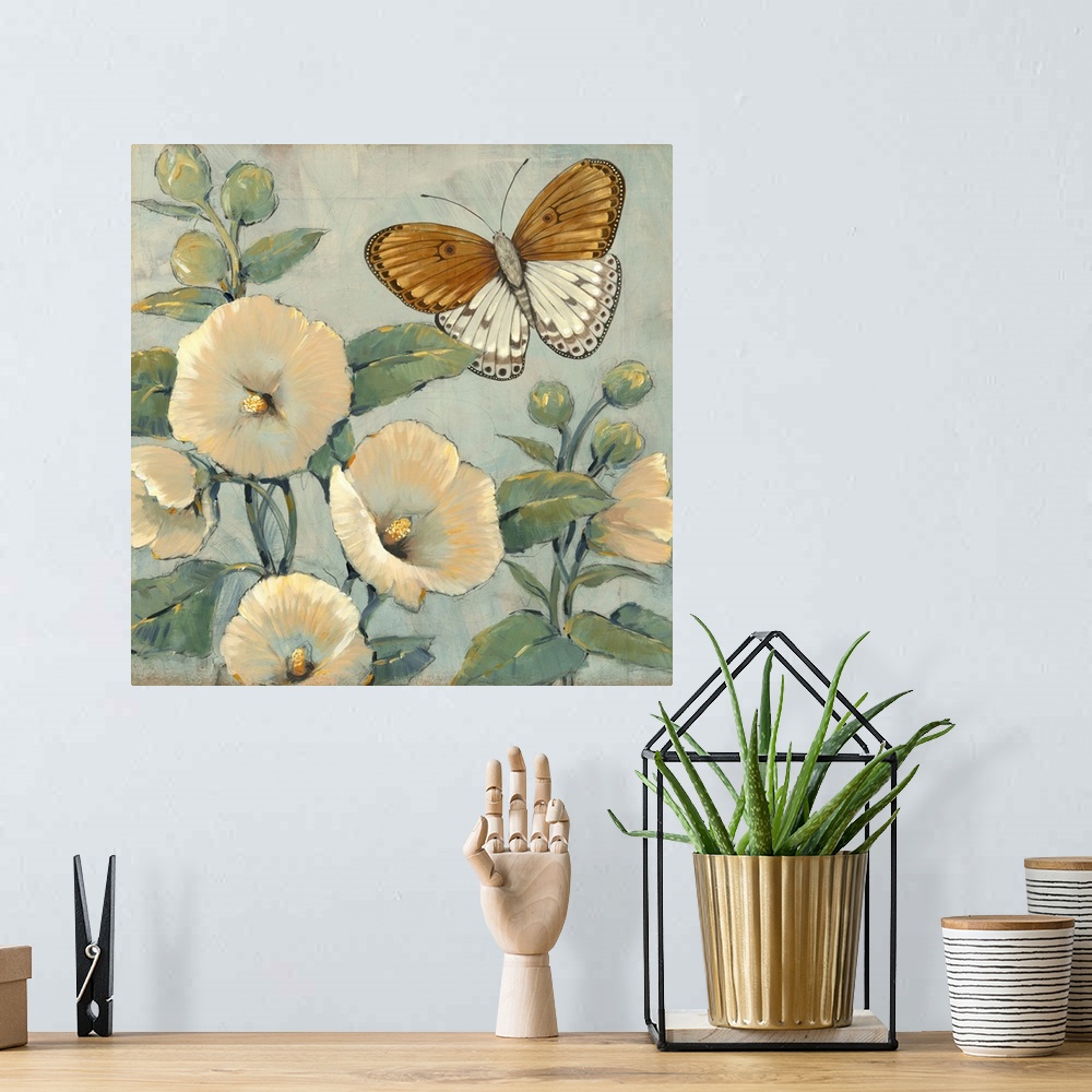 A bohemian room featuring Butterfly and Hollyhocks I