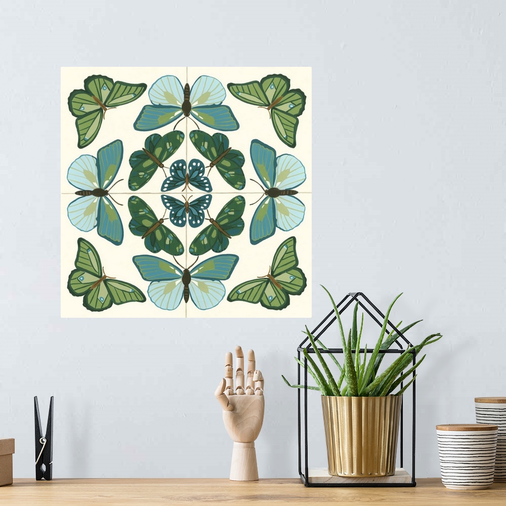 A bohemian room featuring Butterfly Tile II