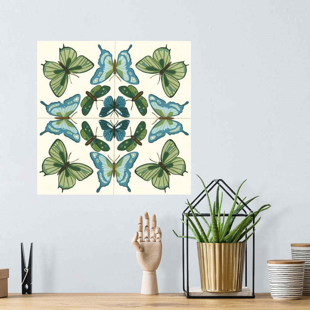 A bohemian room featuring Butterfly Tile III