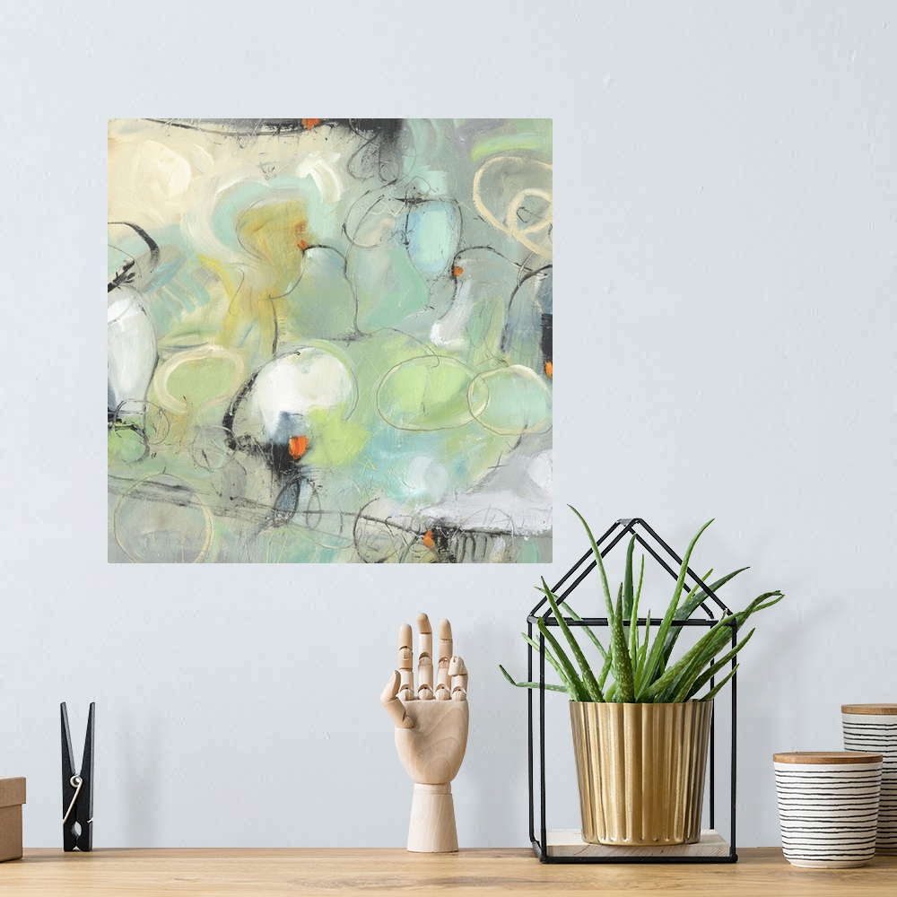 A bohemian room featuring Cascade Abstract I
