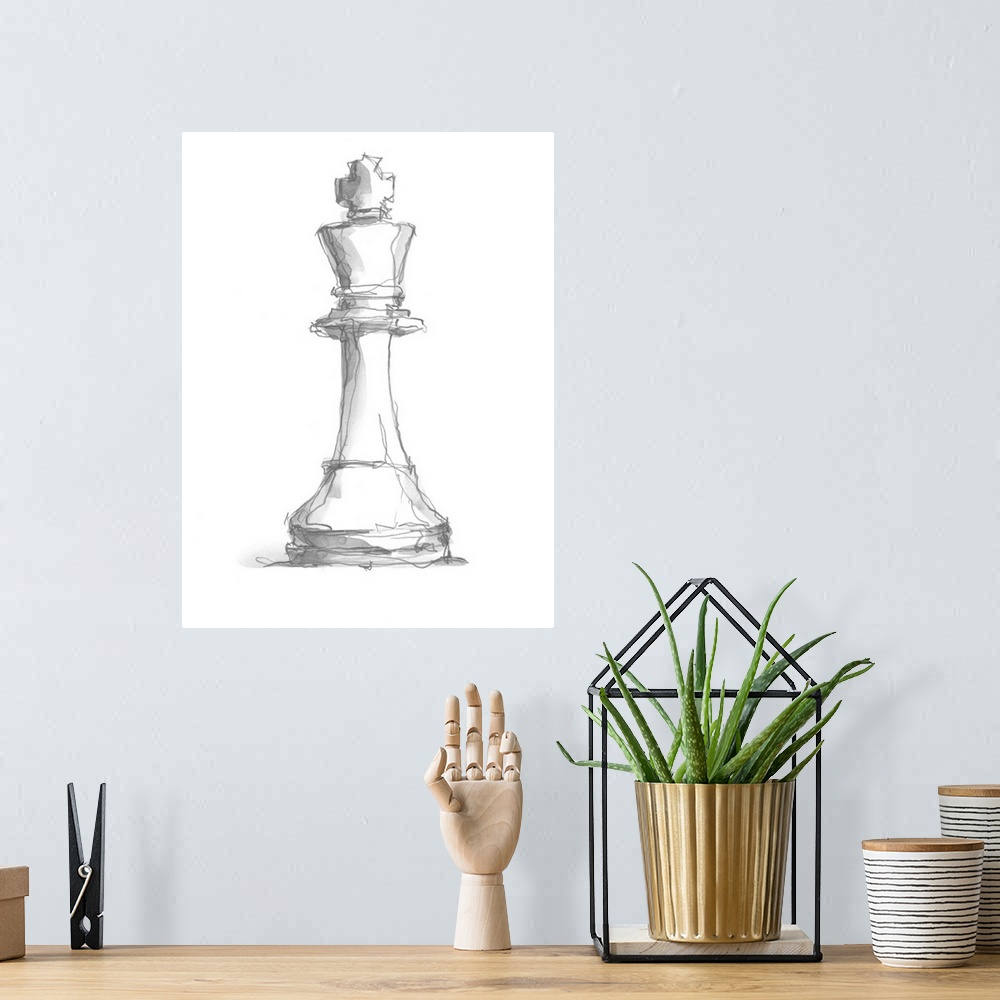 A bohemian room featuring Chess Piece Study II