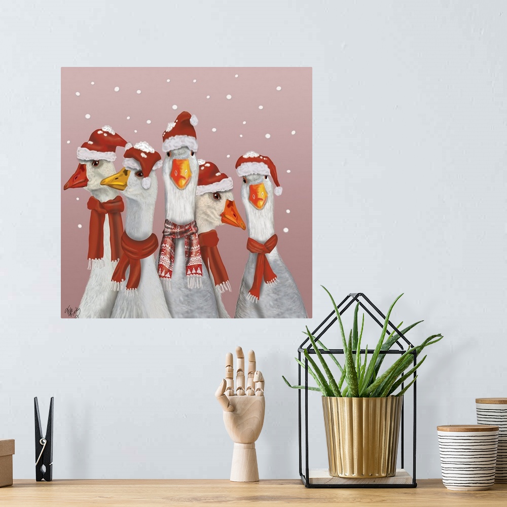 A bohemian room featuring Christmas Gaggle of Geese