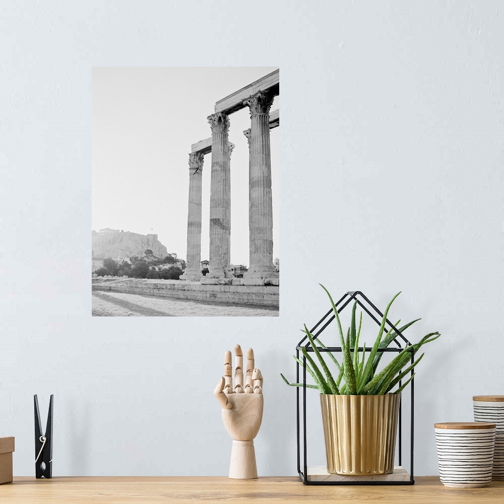 A bohemian room featuring Photograph of ancient Greek architecture, Athens, Greece.