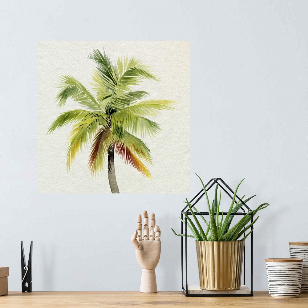 A bohemian room featuring Coco Watercolor Palm I