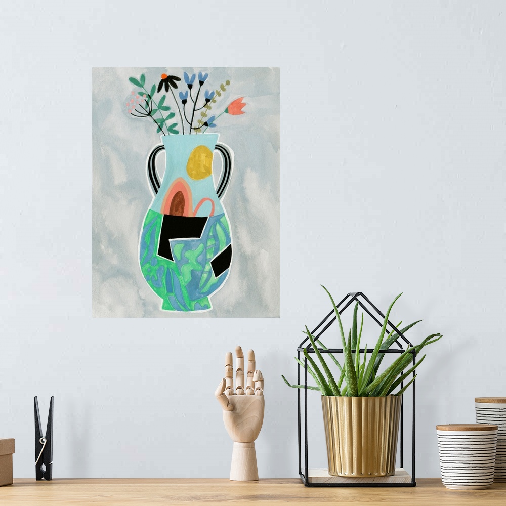 A bohemian room featuring Collage Vase I