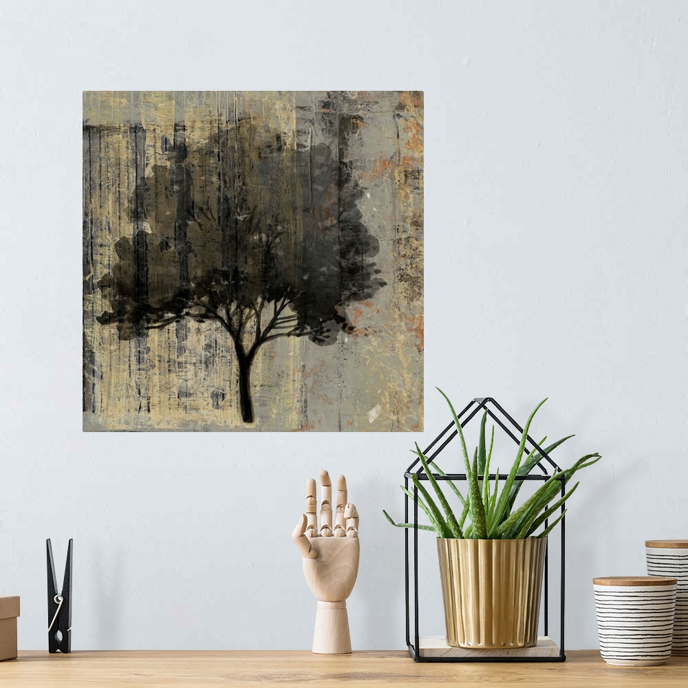 A bohemian room featuring Composition With Tree II