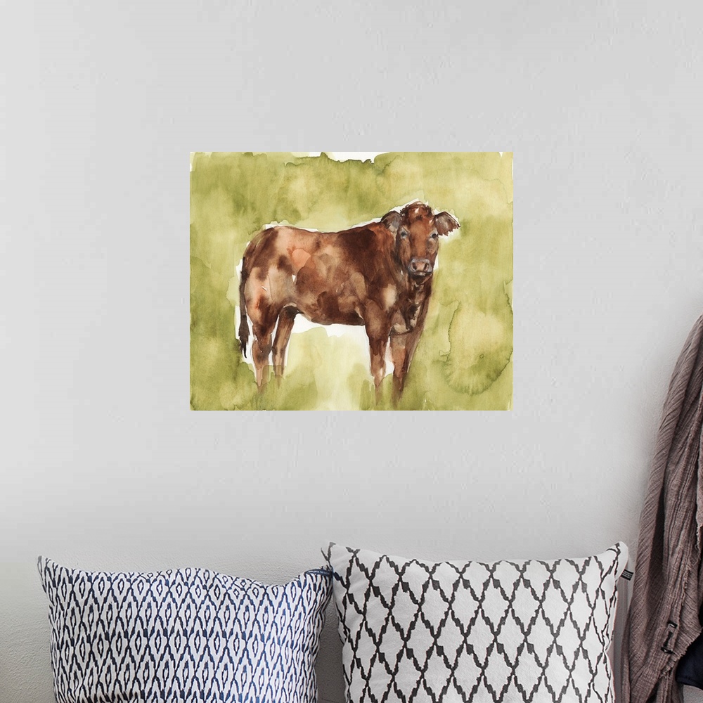 A bohemian room featuring Cow in the Field I